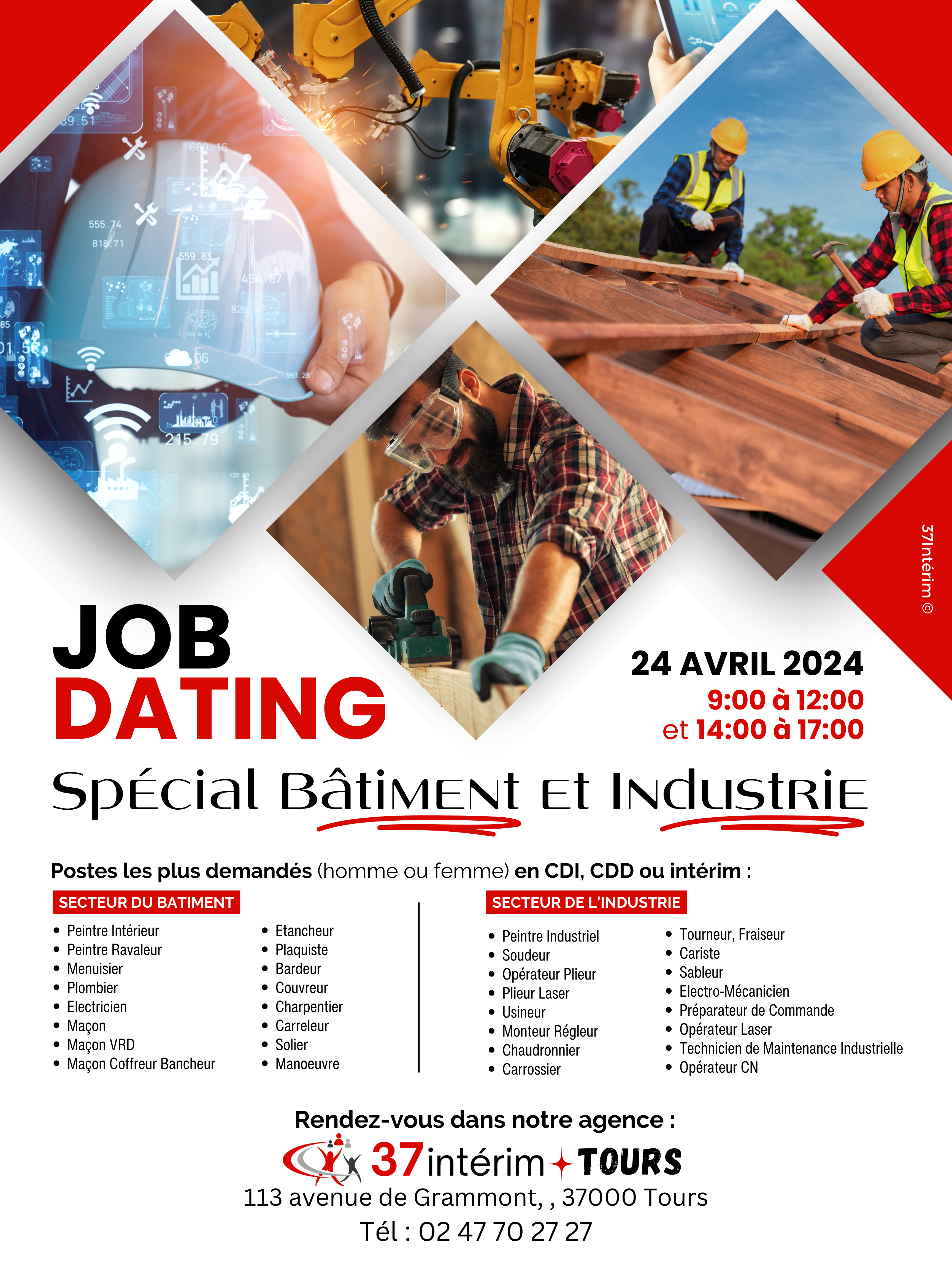 24 avril : Job dating Bâtiment et Industrie
